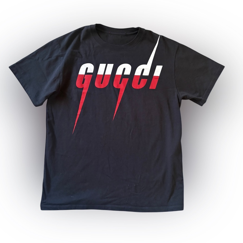 Gucci Made in Italy Blade Print Oversized T-Shirt Black 565806 XJAZY Size Small